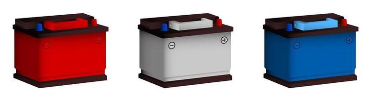 car battery in isometric. Maintaining battery power. Maintenance in car repair shop. Easy editable color. Realistic color vector