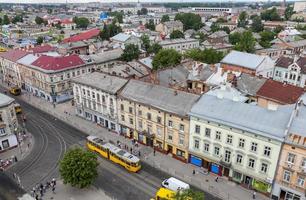 vista aérea de lviv, ucrania foto