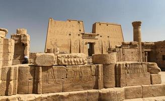 Front of Edfu Temple in Edfu, Egypt photo