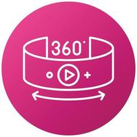 360 Degree Video Icon Style vector