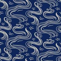 Ocean waves seamless pattern vector