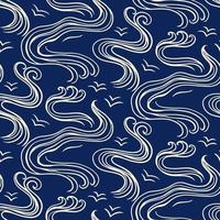 Ocean waves seamless pattern vector