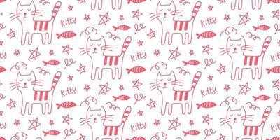 Vector Cat seamless pattern