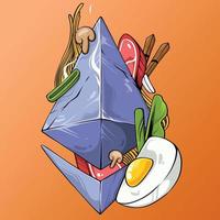 Illustration food for Ethereum vector