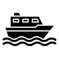 estilo de icono de barco vector