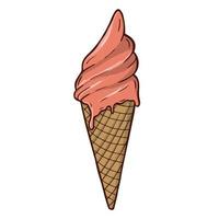 helado en un brillante estilo de dibujos animados. vector de helado en colores agradables, aislado en un fondo blanco. primer plano para el diseño conceptual. concepto de refresco. fondo vectorial