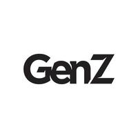 Gen Z text design vector isolated on white background.