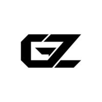 GZ logo design vector isolated on white background.