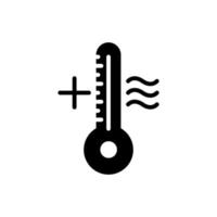 Símbolo de icono de tiempo de calor de termómetro aislado sobre fondo blanco. vector