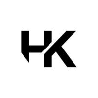 vector de diseño de logotipo de letra hk aislado sobre fondo blanco.