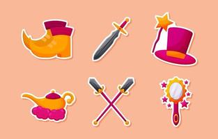 Fantasy Stickers Set vector