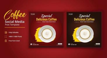Special Delicious Coffee Social Media post, Coffee Social Media Post Template, Coffee Shop Social Media Template vector