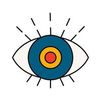 Vector isolated symbol of eye. Esoteric magic psychedelic concept.
