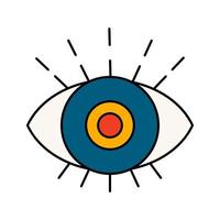 Vector isolated symbol of eye. Esoteric magic psychedelic concept.