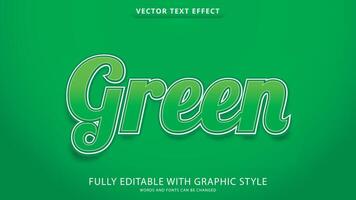 green text effect editable with graphic style vector