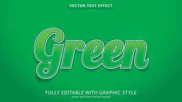 green text effect editable with graphic style vector