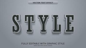 efecto de texto elegante editable con estilo gráfico vector