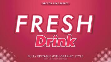 fresh drink text effect editable with graphic style vector