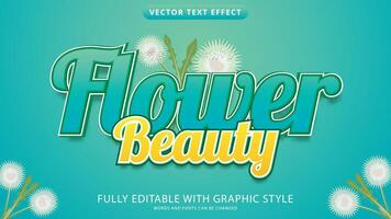 flower text effect editable with graphic style vector