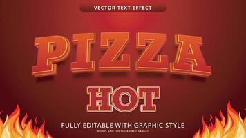 efecto de texto de pizza editable con estilo gráfico vector