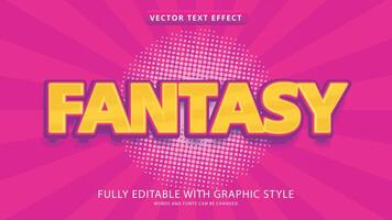 efecto de texto de fantasía editable con estilo gráfico vector