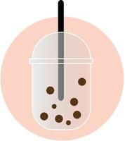 boba drink vector soft orange background