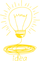 conception de symbole de signe d'icône d'ampoule dessinée à la main png