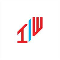 diseño creativo del logotipo de la letra iw con gráfico vectorial vector