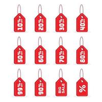 Tag Red Discount Label Vector