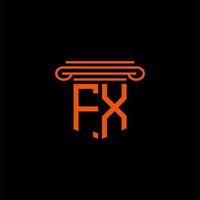 diseño creativo del logotipo de la letra fx con gráfico vectorial vector