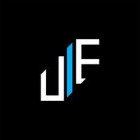 diseño creativo del logotipo de la letra uf con gráfico vectorial vector