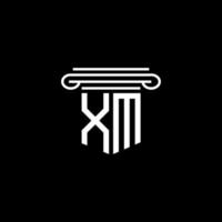 diseño creativo del logotipo de la letra xm con gráfico vectorial vector