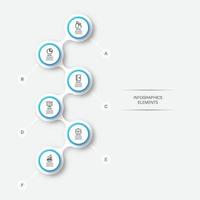Elementos abstractos de la plantilla de infografía gráfica con etiqueta, círculos integrados. concepto de negocio con 6 opciones. para contenido, diagrama, diagrama de flujo, pasos, partes, infografías de línea de tiempo, diseño de flujo de trabajo. vector
