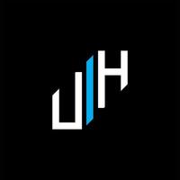 diseño creativo del logotipo de la letra uh con gráfico vectorial vector