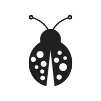 eps10 icono de mariquita de vector negro aislado sobre fondo blanco. símbolo de mariquita en un estilo moderno y plano simple para el diseño de su sitio web, ui, logotipo, pictograma y aplicación móvil