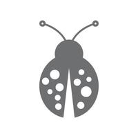 eps10 grey vector ladybug icon isolated on white background. ladybird symbol in a simple flat trendy modern style for your web site design, UI, logo, pictogram, and mobile application