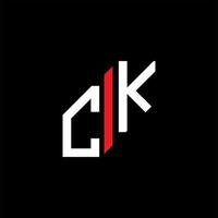 diseño creativo del logotipo de la letra ck con gráfico vectorial vector