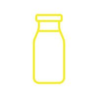 eps10 yellow vector milk bottle line art icon isolated on white background. glass milk bottle symbol in a simple flat trendy modern style for your web site design, UI, logo, and mobile application