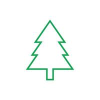 eps10 green vector pine tree line art icon isolated on white background. tree outline symbol in a simple flat trendy modern style for your web site design, UI, logo, pictogram, and mobile application