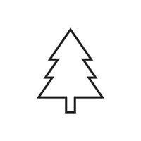 eps10 black vector pine tree line art icon isolated on white background. tree outline symbol in a simple flat trendy modern style for your web site design, UI, logo, pictogram, and mobile application