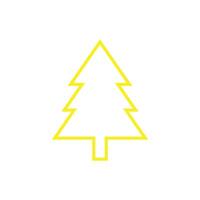 eps10 yellow vector pine tree line art icon isolated on white background. tree outline symbol in a simple flat trendy modern style for your web site design, UI, logo, pictogram, and mobile application