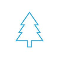 eps10 blue vector pine tree line art icon isolated on white background. tree outline symbol in a simple flat trendy modern style for your web site design, UI, logo, pictogram, and mobile application