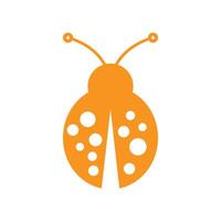 eps10 orange vector ladybug icon isolated on white background. ladybird symbol in a simple flat trendy modern style for your web site design, UI, logo, pictogram, and mobile application