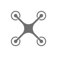 eps10 grey vector drone quadcopter icon isolated on white background. flying camera symbol in a simple flat trendy modern style for your web site design, UI, logo, pictogram, and mobile application