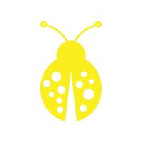 eps10 yellow vector ladybug icon isolated on white background. ladybird symbol in a simple flat trendy modern style for your web site design, UI, logo, pictogram, and mobile application