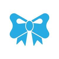 eps10 blue vector ribbon bow icon isolated on white background. decorative ribbon symbol in a simple flat trendy modern style for your web site design, UI, logo, pictogram, and mobile application