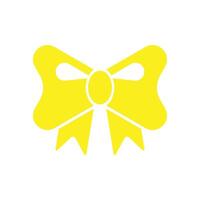 eps10 yellow vector ribbon bow icon isolated on white background. decorative ribbon symbol in a simple flat trendy modern style for your web site design, UI, logo, pictogram, and mobile application