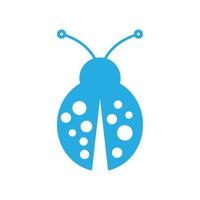 eps10 blue vector ladybug icon isolated on white background. ladybird symbol in a simple flat trendy modern style for your web site design, UI, logo, pictogram, and mobile application