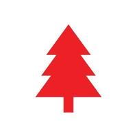 eps10 red vector pine tree solid icon isolated on white background. tree filled symbol in a simple flat trendy modern style for your web site design, UI, logo, pictogram, and mobile application