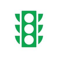 eps10 green vector traffic light solid icon isolated on white background. traffic light symbol in a simple flat trendy modern style for your web site design, pictogram UI, logo, and mobile application